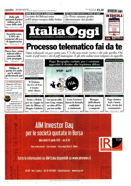 Italia oggi : quotidiano di economia finanza e politica